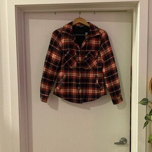Kavu Red and Black Plaid Utility Jacket